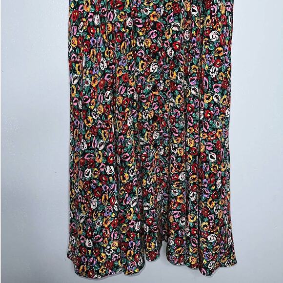 Outline Debora Kuchme Vintage Micro Floral Midi Dress Size 6 Red, Green, Black - Picture 6 of 12